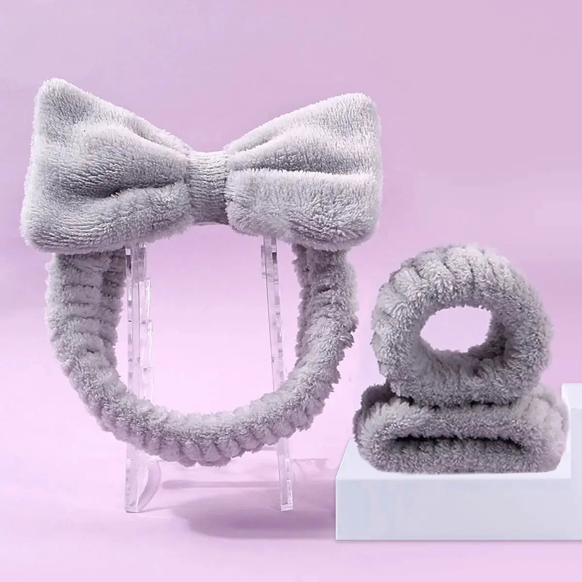 Facial Brush & Coral Fleece Hair Band Set My Store