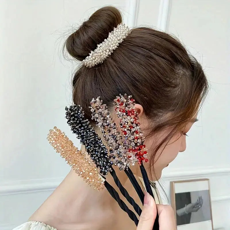 Korean Flower Bud Head Crystal Hairpin My Store