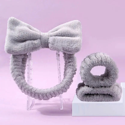 Facial Brush & Coral Fleece Hair Band Set My Store