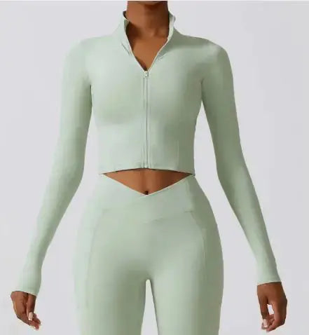 Long Sleeve Yoga Wear Coat with Zipper My Store